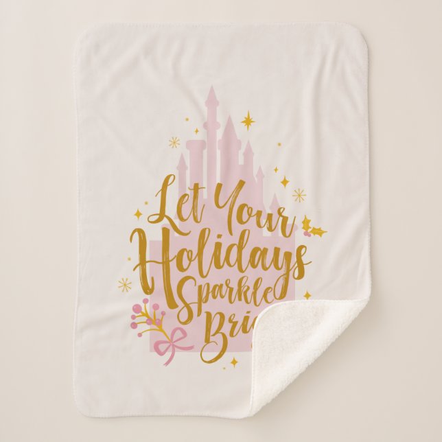 Disney Princess Castle | Holiday Sparkle Sherpa Blanket (Front)