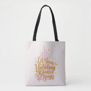 Disney Princess Castle   Holiday Sparkle Tote Bag