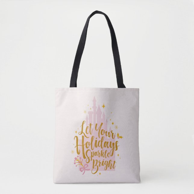 Disney Princess Castle | Holiday Sparkle Tote Bag (Front)