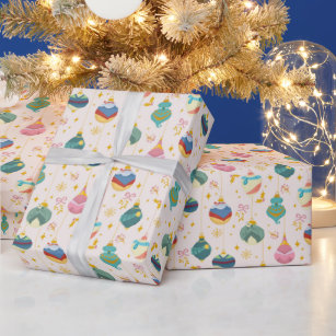 Disney Princess Christma Ornament Pattern Wrapping Paper