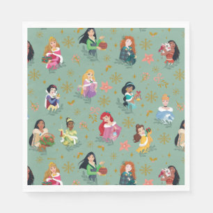 Disney Princess Christmas Holiday Pattern Napkin