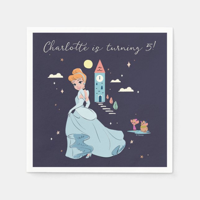 Disney Princess Cinderella l Girls Birthday Napkin (Front)