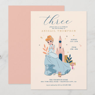 Disney Princess Cinderella Pink Birthday Invitation