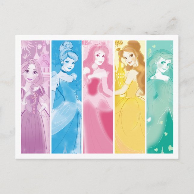 Disney Princess Colorful Portrait Collection Postcard (Front)