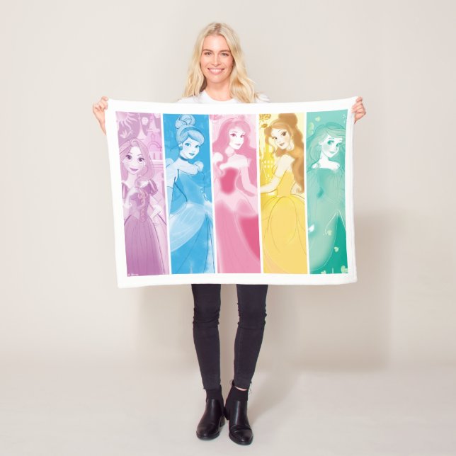 Disney Princess Colourful Portrait Collection Fleece Blanket (In Situ)