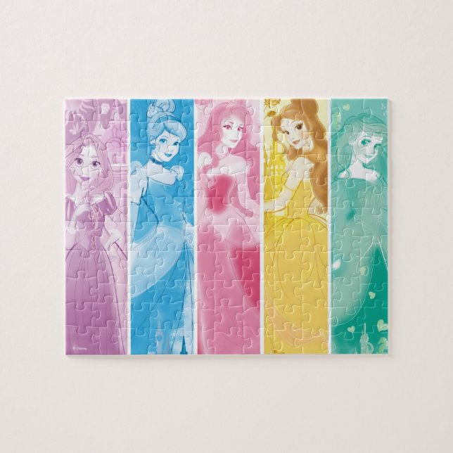 Disney Princess Colourful Portrait Collection Jigsaw Puzzle (Horizontal)