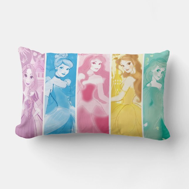 Disney Princess Colourful Portrait Collection Lumbar Pillow (Front)