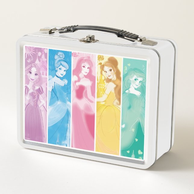 Disney Princess Colourful Portrait Collection Metal Lunch Box (Front)