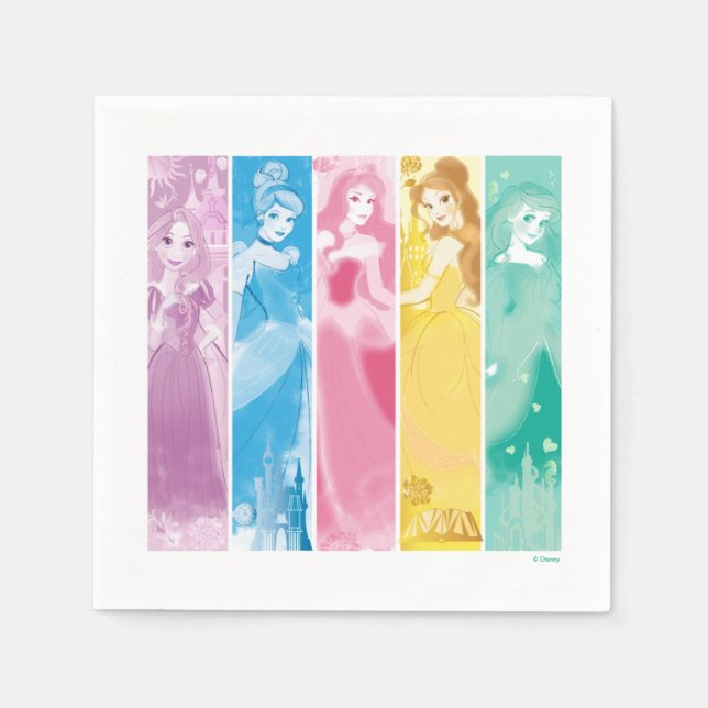 Disney Princess Colourful Portrait Collection Napkin (Front)