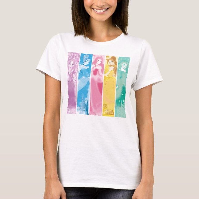 Disney Princess Colourful Portrait Collection T-Shirt (Front)