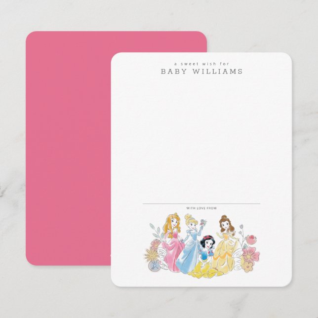 Disney Princess Floral | Girl Baby Shower Card (Front/Back)