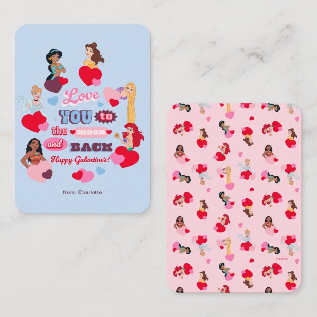 Disney Princess Galentines Love You Card (Front/Back)