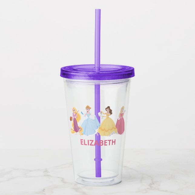 Disney Princess Girls Birthday Party Favour Acrylic Tumbler (Front)