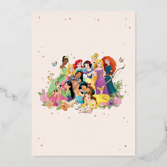 Disney Princess Gold Floral Birthday 