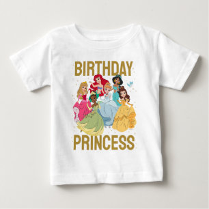 Disney Princess Gold Sparkle Birthday Princess Baby T-Shirt
