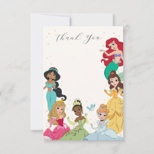 Disney Princess Gold Sparkle Birthday Thank You Card