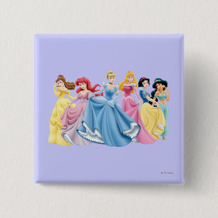 Disney Princess Holding Dresses Out 2 Inch Square Button