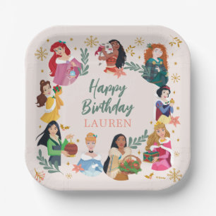 Disney Princess Holiday Birthday Paper Plate