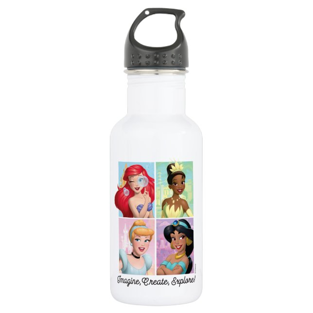 Disney Princess "Imagine, Create, Explore!" 532 Ml Water Bottle (Front)