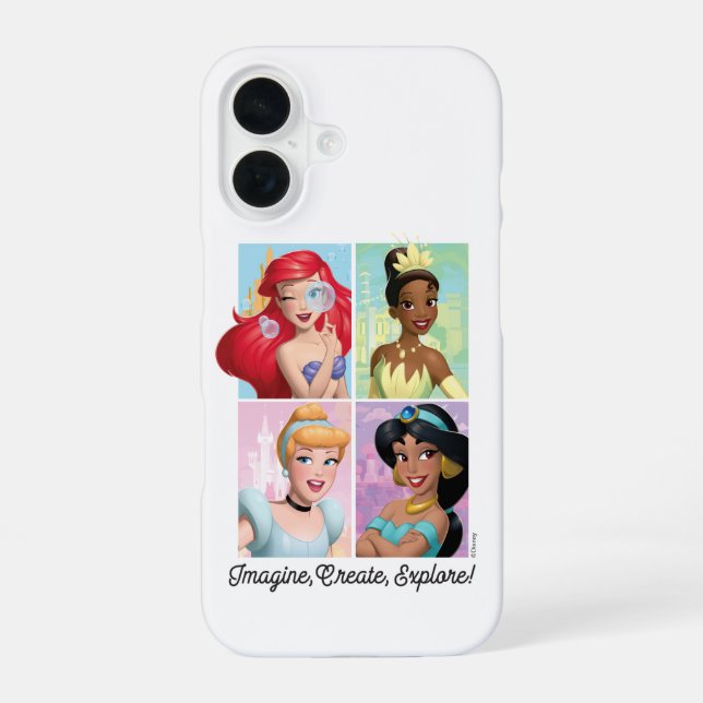 Disney Princess "Imagine, Create, Explore!" iPhone 16 Case (Back)
