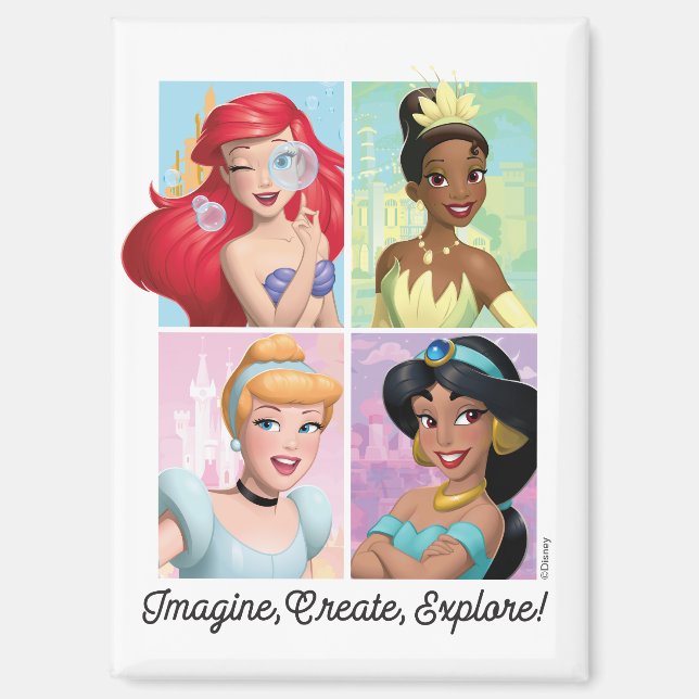 Disney Princess "Imagine, Create, Explore!" Magnet (Front)