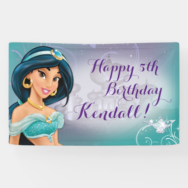 Disney Princess Jasmine Birthday Banner (Horizontal)