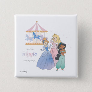 Disney Princess   Make Magic 2 Inch Square Button