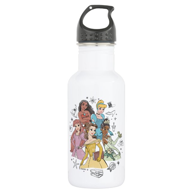 Disney Princess Marker Doodles 532 Ml Water Bottle (Front)