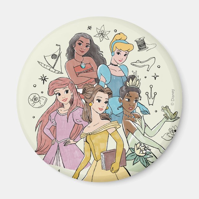 Disney Princess Marker Doodles Magnet (Front)