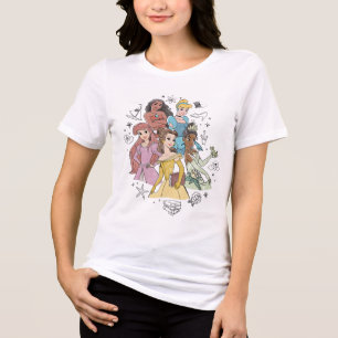 Disney Princess Marker Doodles Tri-Blend Shirt