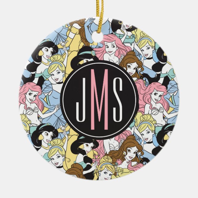 Disney Princess | Monogram Oversized Pattern Ceramic Ornament (Front)
