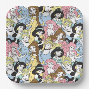Disney Princess   Monogram Oversized Pattern Paper Plate