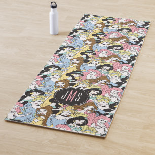 Disney Princess   Monogram Oversized Pattern Yoga Mat