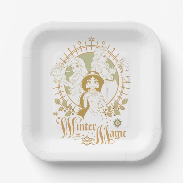 Disney Princess Ornaments | Winter Magic Paper Plate (Front)