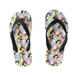 Disney Princess   Oversized Pattern Kid's Flip Flops