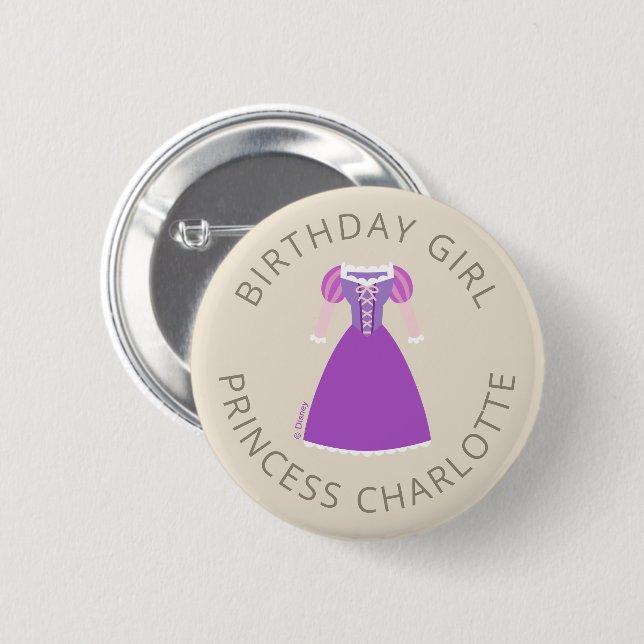 Disney Princess Rapunzel Dress | Birthday Girl 2 Inch Round Button (Front & Back)