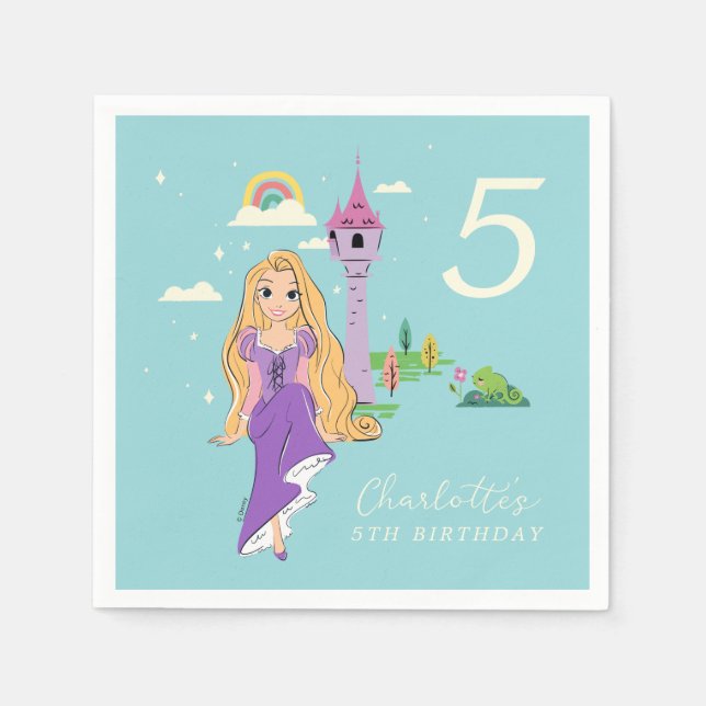 Disney Princess Rapunzel Girls Birthday Napkin (Front)