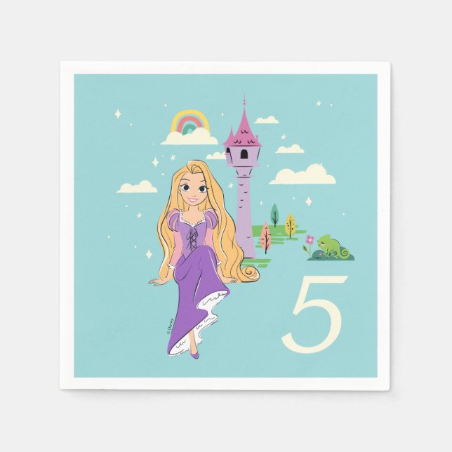 Disney Princess Rapunzel Girls Birthday Napkin (Front)