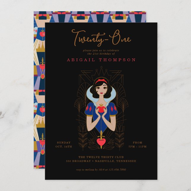 Disney Princess Snow White | 21st Birthday Invitation (Front/Back)