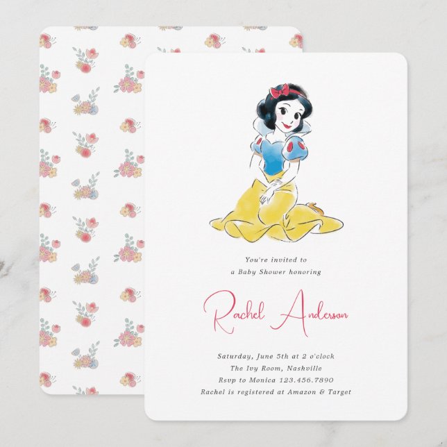 Disney Princess Snow White | Girl Baby Shower Invitation (Front/Back)