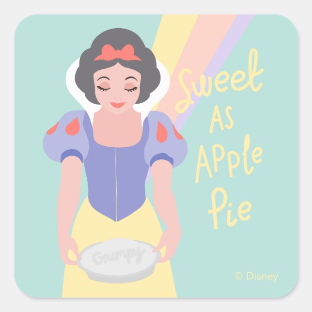 Disney Princess Snow White | Sweet as Apple Pie Square Sticker (Front)