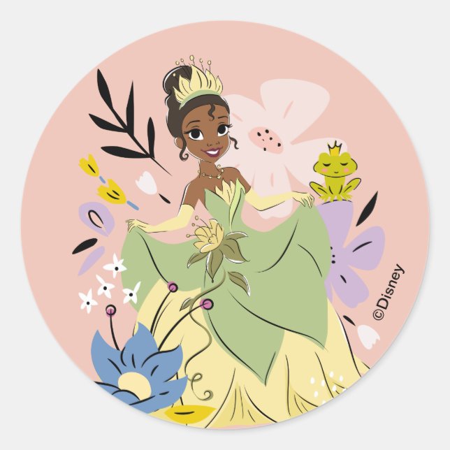 Disney Princess | Tiana in the Garden Classic Round Sticker (Front)