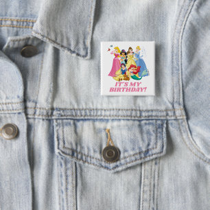  Disney Princesses   It's My Birthday 2 Inch Square Button