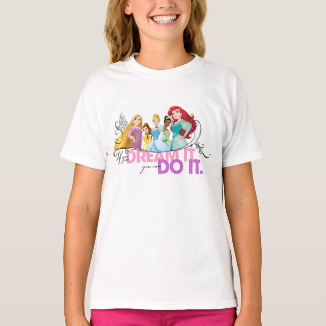 Disney Princesses | Never Give Up T-Shirt (Front)