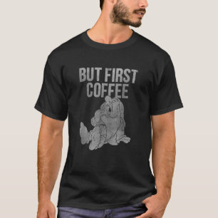 Disney Snow White Sleepy Yawning But First Coffee  T-Shirt