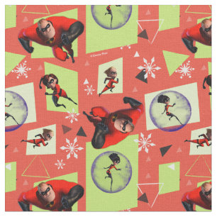Disney   The Incredibles   Retro Holiday Pattern Fabric