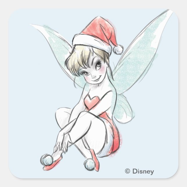 Disney | Tinker Bell | Holiday Cheer Quote Square Sticker (Front)