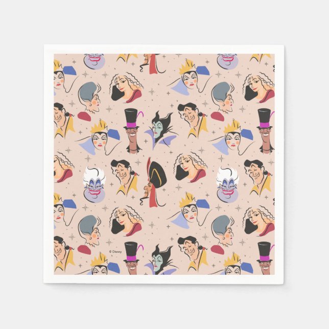 Disney Villains Birthday - Pink Napkin (Front)