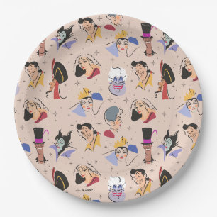 Disney Villains Birthday - Pink Paper Plate