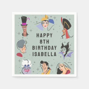 Disney Villains Birthday - Sage Green Napkin